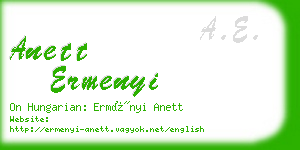 anett ermenyi business card